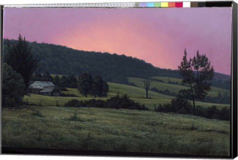 Framed Hillside At Dusk Print