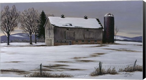 Framed Winter Barn Print