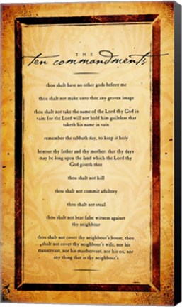 Framed Ten Commandments Print