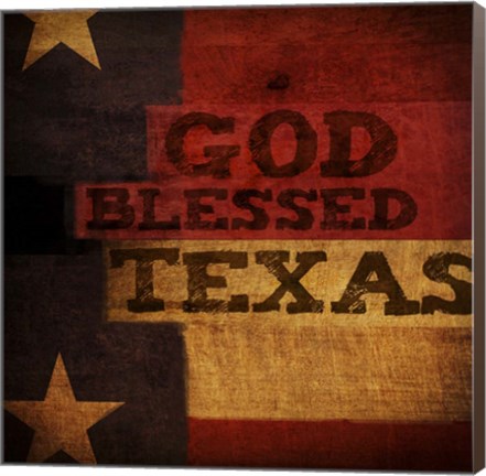 Framed God Blessed Texas Print