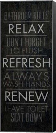 Framed Bathroom Rules Print
