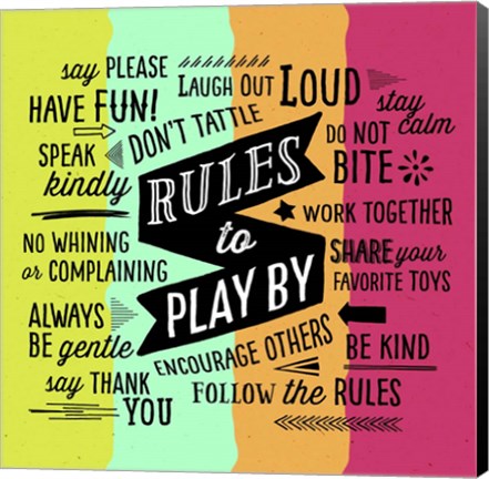 Framed Rules To Play By Print