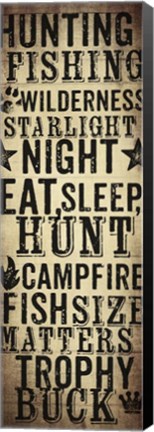 Framed Hunting and Fishing Typography I Print