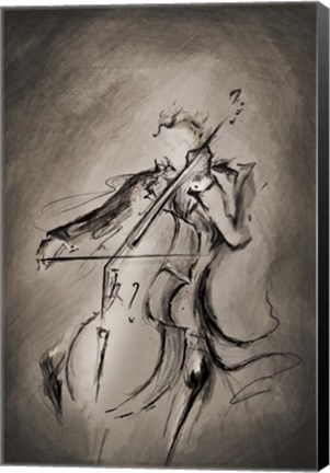 Framed Cellist Print