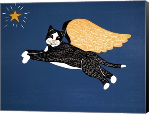 Framed Angel Cat Print