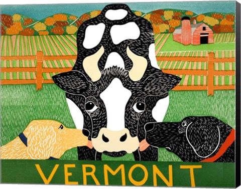 Framed Bessie Vermont Black Autumn Print