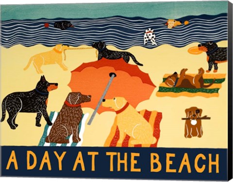 Framed Day At The Beach Print