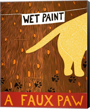 Framed Faux Paw Yellow Print