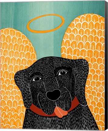 Framed Angel Dog Black Print