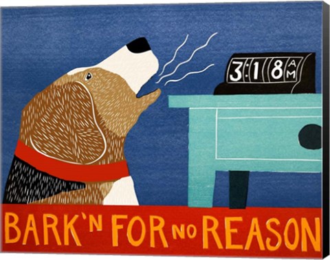 Framed Barkin for no Reason Beagle Print