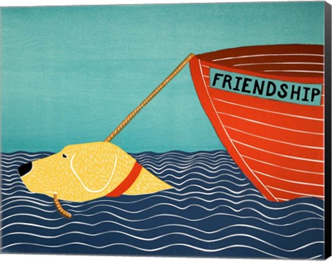 Framed Boat Friendship Yellow Print