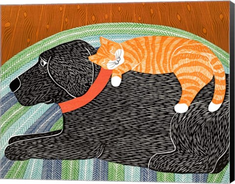 Framed Catnap Striped no Bubble Print