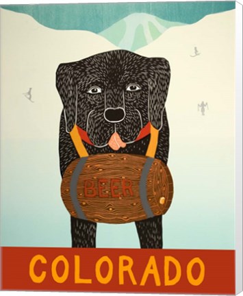 Framed Colorado Beer Dog Black Print