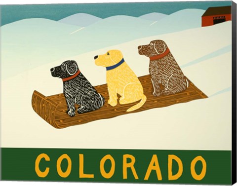 Framed Colorado Sled Dogs Print