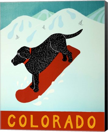 Framed Colorado Snowboard Black Print