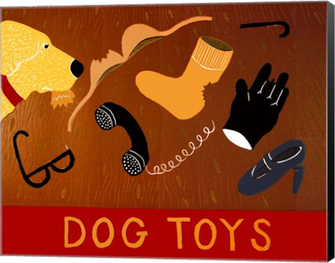 Framed Dog Toys Yellow Print