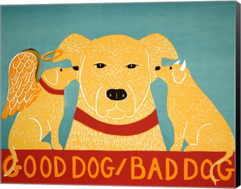 Framed Good Dog Bad Dog Yellow Print