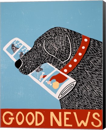 Framed Good News Dog Black Print