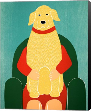 Framed Lap Dog Yellow Print