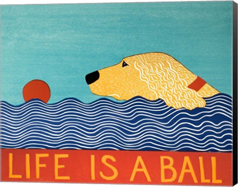 Framed Life Is A Ball Gold Golden Print
