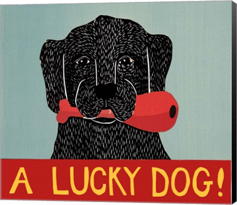 Framed Lucky  Dog Black Print