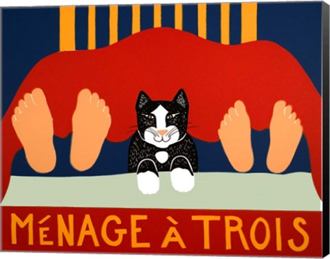 Framed Menage A Trois Black Cat Print