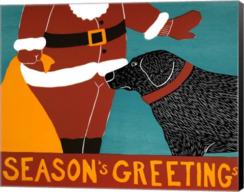 Framed Seasons Greetings Black Print