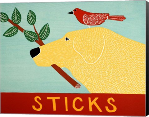 Framed Sticks Yellow Print