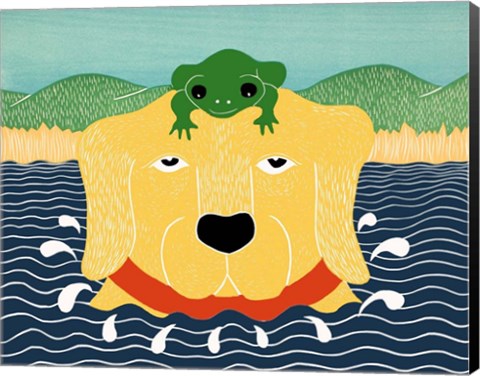 Framed Frog Yellow Print