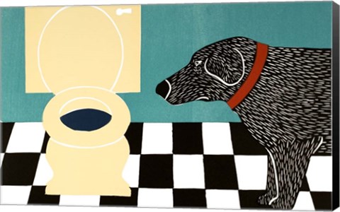 Framed Water Bowl Bad Dog Print
