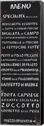 Framed Transit Menu Italian Print