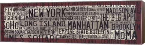 Framed NYC Map Red Print