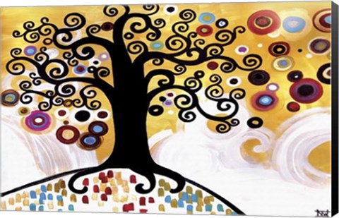 Framed Black And Gold Fire Print