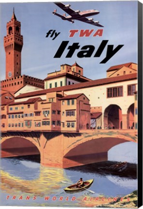 Framed Fly To Italy Print