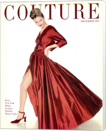 Framed Couture December 1954 Print
