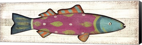 Framed Folk Art Fish I Print