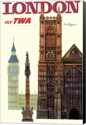 Framed Fly to London Print