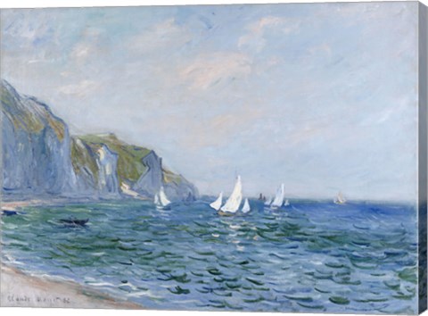 Framed Cliffs and Sailboats at Pourville Print