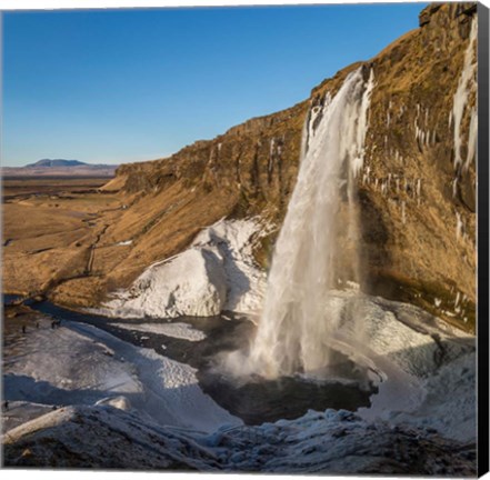 Framed Seljalandsfoss Waterfall in the Winter, Iceland Print