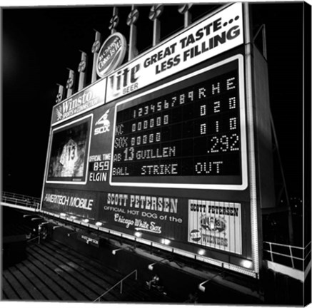 Framed Scoreboard at U.S. Cellular Field, Chicago, Cook County, Illinois Print