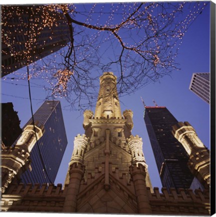 Framed Winter Water Tower, Chicago, IL Print