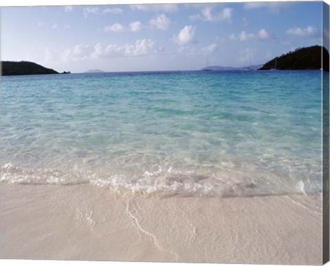 Framed US Virgin Islands, St. John, Virgin Islands National Park, Panoramic view of Hawksnest Bay Print