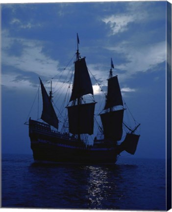 Framed Replica of Mayflower II Print