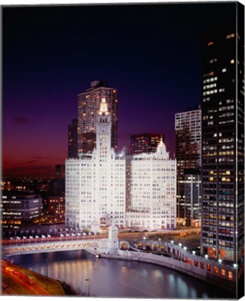 Framed Wrigley Building, Michigan Avenue, Chicago Print