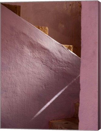 Framed Pink Painted Stairway near Ouarzazate, Morocco Print