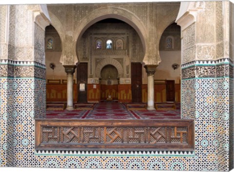 Framed Mihrab of the Bou Inania Madrasa, Fes, Morocco Print