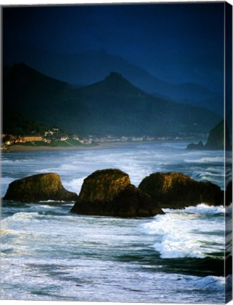 Framed Storm Over Cannon Beach Print