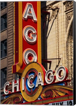 Framed Chicago Theater Sign, Illinois Print