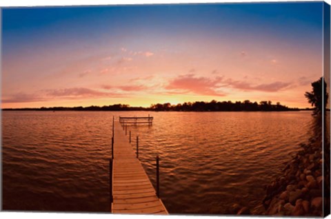 Framed Lake Minnetonka Pier, Minnesota Print