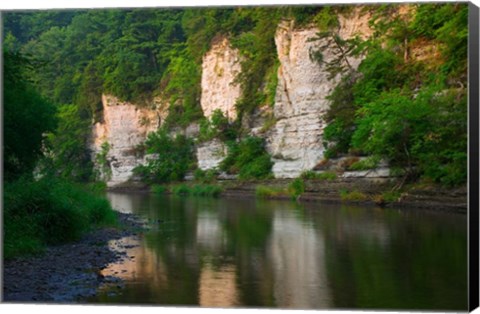 Framed Limestone Bluffs along Upper Iowa River Print